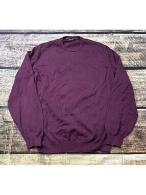 Massimo Dutti Sweater Mens Medium Cotton Burgundy Pullover